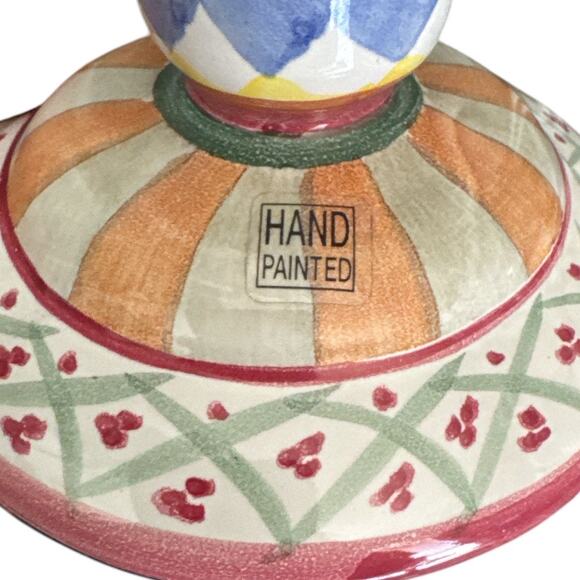 Hand Painted Colorful Unique Multicolored Candle Holders - Picture 7 of 8